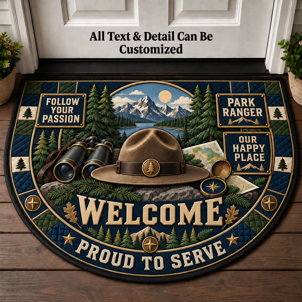 Park Ranger Personalized Half Round Mat | 5To9Vibe