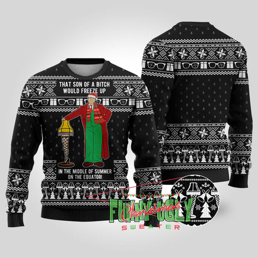 Parker And Leg Lamp A Christmas Story Christmas Sweater Black