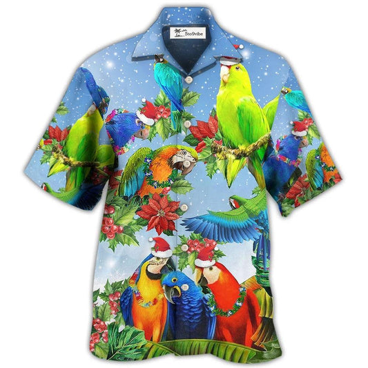 Hawaiian Shirt / Adults / S Parrot Couple Merry Christmas - Hawaiian Shirt 