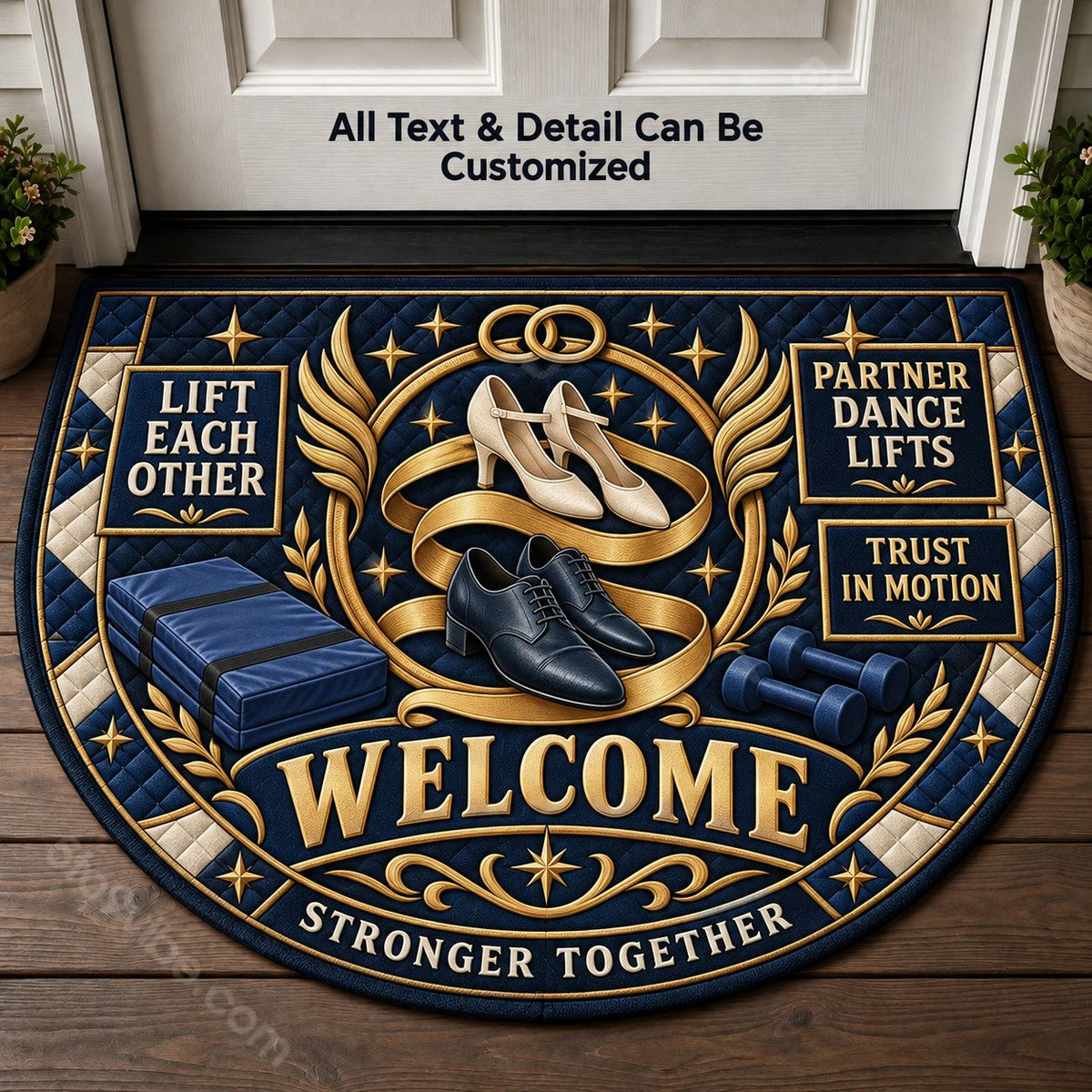 Partner Dance Lifts Personalized Half Round Mat | 5To9Vibe