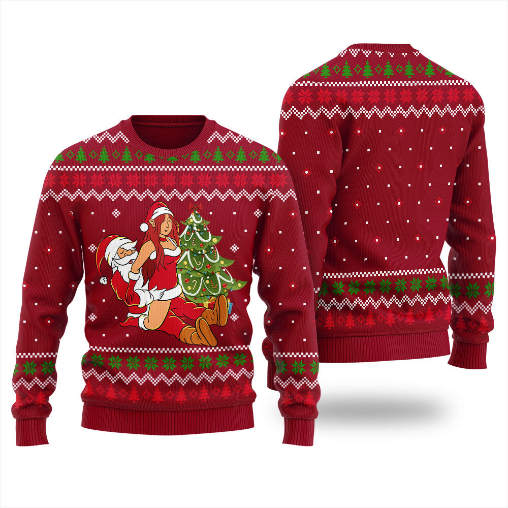 Party By The Tree Sexy Santa Women's Ugly Christmas Sweater
