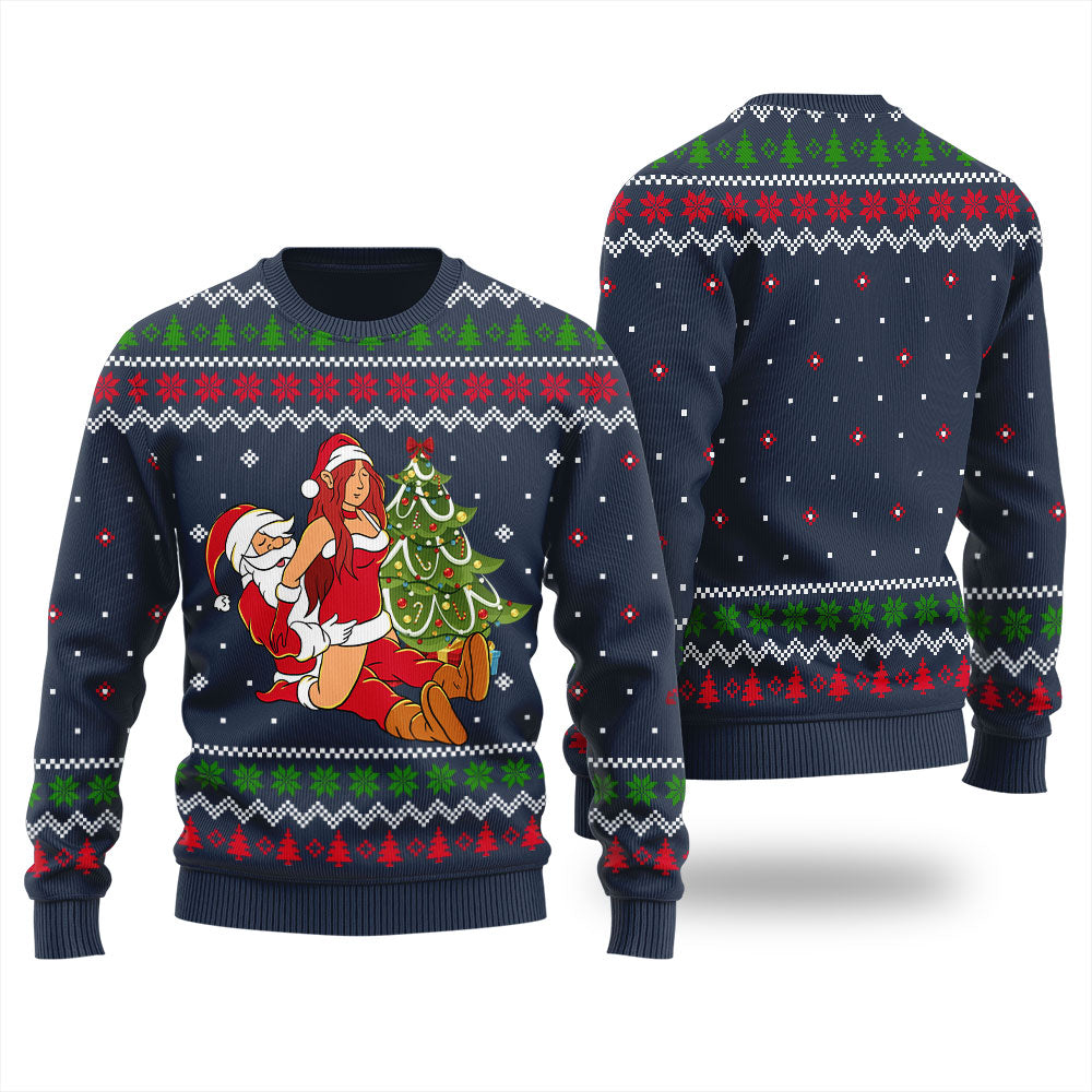 Party By The Tree Sexy Santa Women's Ugly Christmas Sweater