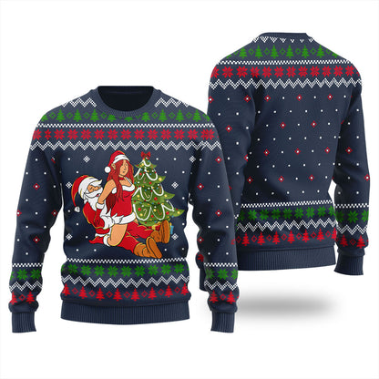 Party By The Tree Sexy Santa Ugly Christmas Sweater