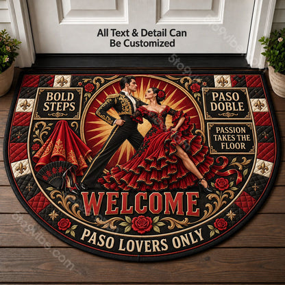 Paso Doble Personalized Half Round Mat | 5To9Vibe