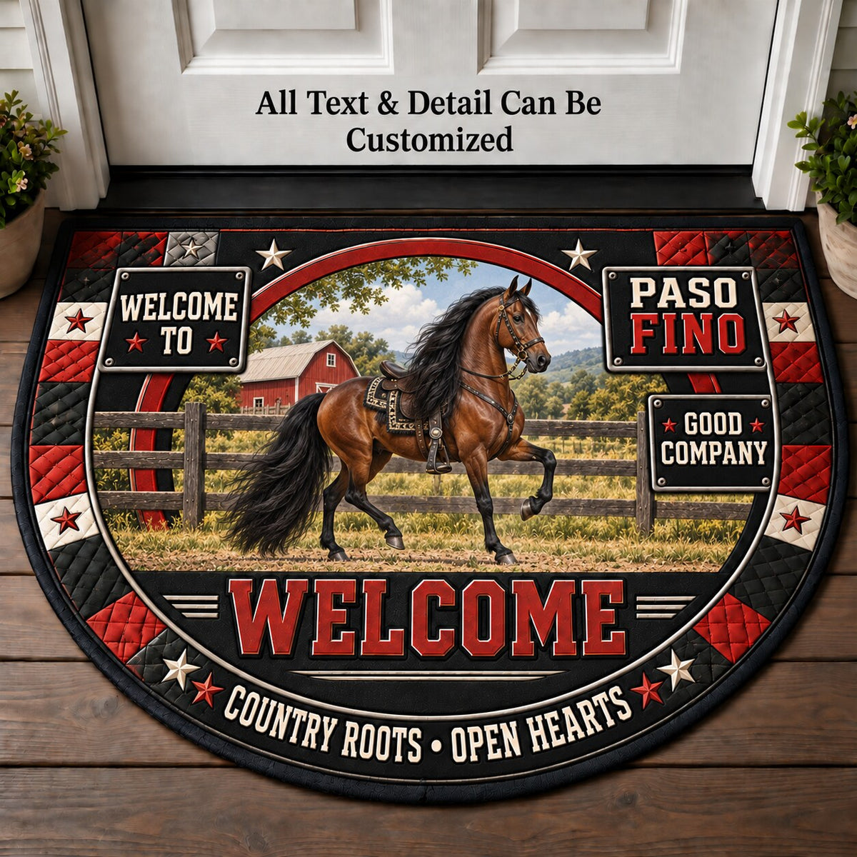 Paso Fino Personalized Half Round Mat | 5To9Vibe