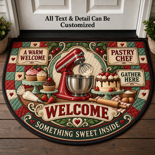 Pastry Chef Personalized Half Round Mat | 5To9Vibe