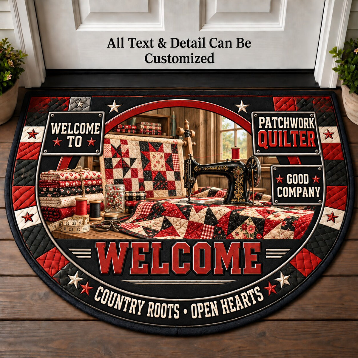 Patchwork Quilter Personalized Half Round Mat | 5To9Vibe