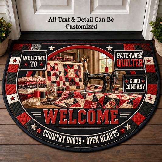 Patchwork Quilter Personalized Half Round Mat | 5To9Vibe