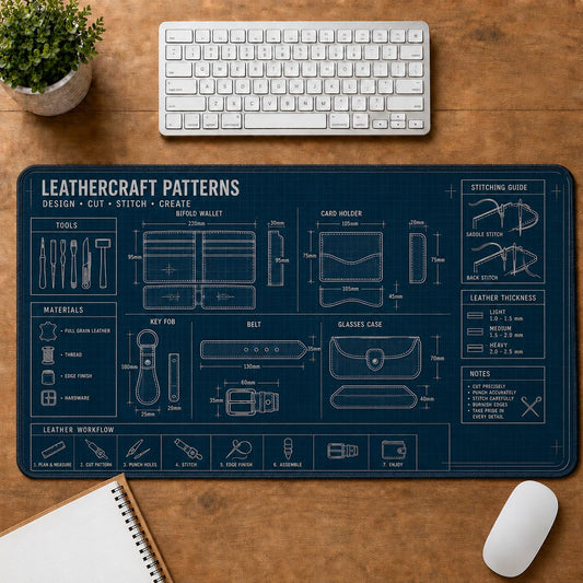 Leathercraft Patterns Handcraft Technical Guide Desk Mat | 5To9Vibe
