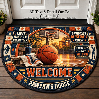 Pawpaw's Basketball Crew Personalized Half Round Mat | 5To9Vibe