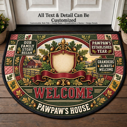 Pawpaw's Established Year Personalized Half Round Mat | 5To9Vibe