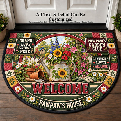 Pawpaw's Garden Club Personalized Half Round Mat | 5To9Vibe