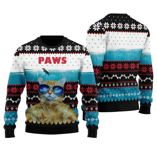 Paws Christmas Sweater Mens Funny