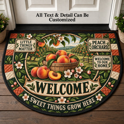 Peach Orchard Personalized Half Round Mat | 5To9Vibe