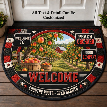 Peach Orchard Personalized Half Round Mat | 5To9Vibe