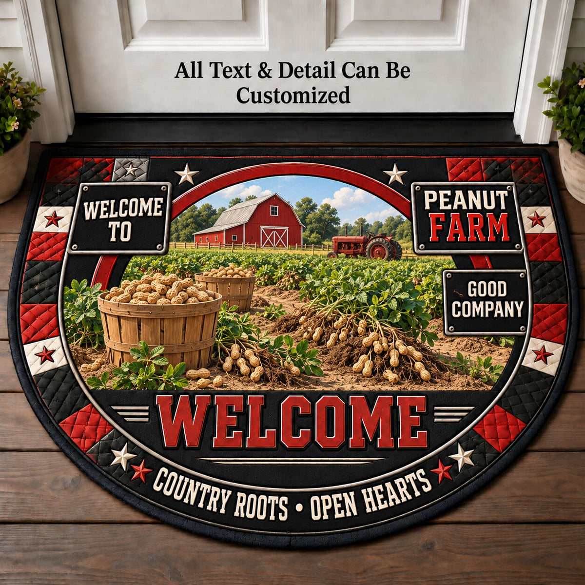 Peanut Farm Personalized Half Round Mat | 5To9Vibe
