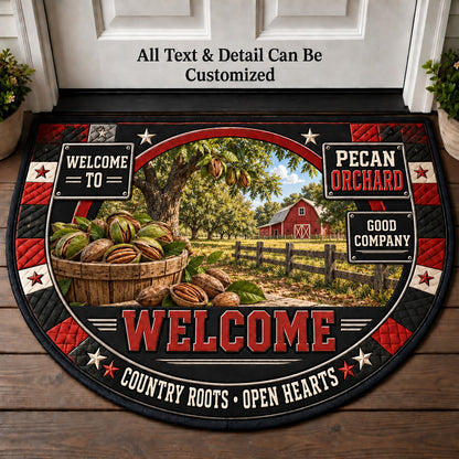 Pecan Orchard Personalized Half Round Mat | 5To9Vibe