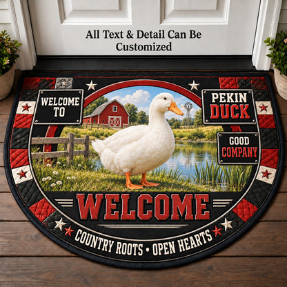 Pekin Duck Personalized Half Round Mat | 5To9Vibe