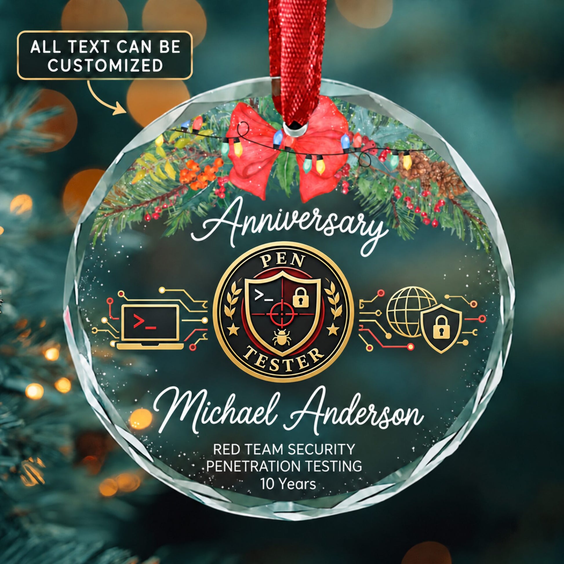 Penetration Testers Personalized Glass Ornament | 5To9Vibe