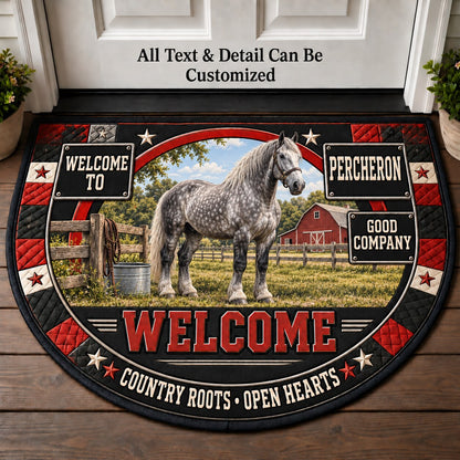 Percheron Personalized Half Round Mat | 5To9Vibe