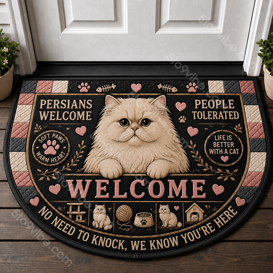 Persians Welcome Doormat - People Tolerated Cat Lover Welcome Mat - 5to9vibe