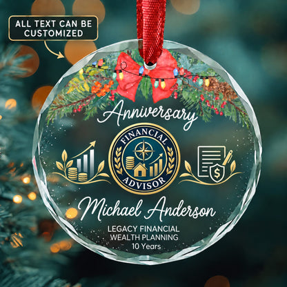 Personal Financial Advisors Personalized Glass Ornament | 5To9Vibe