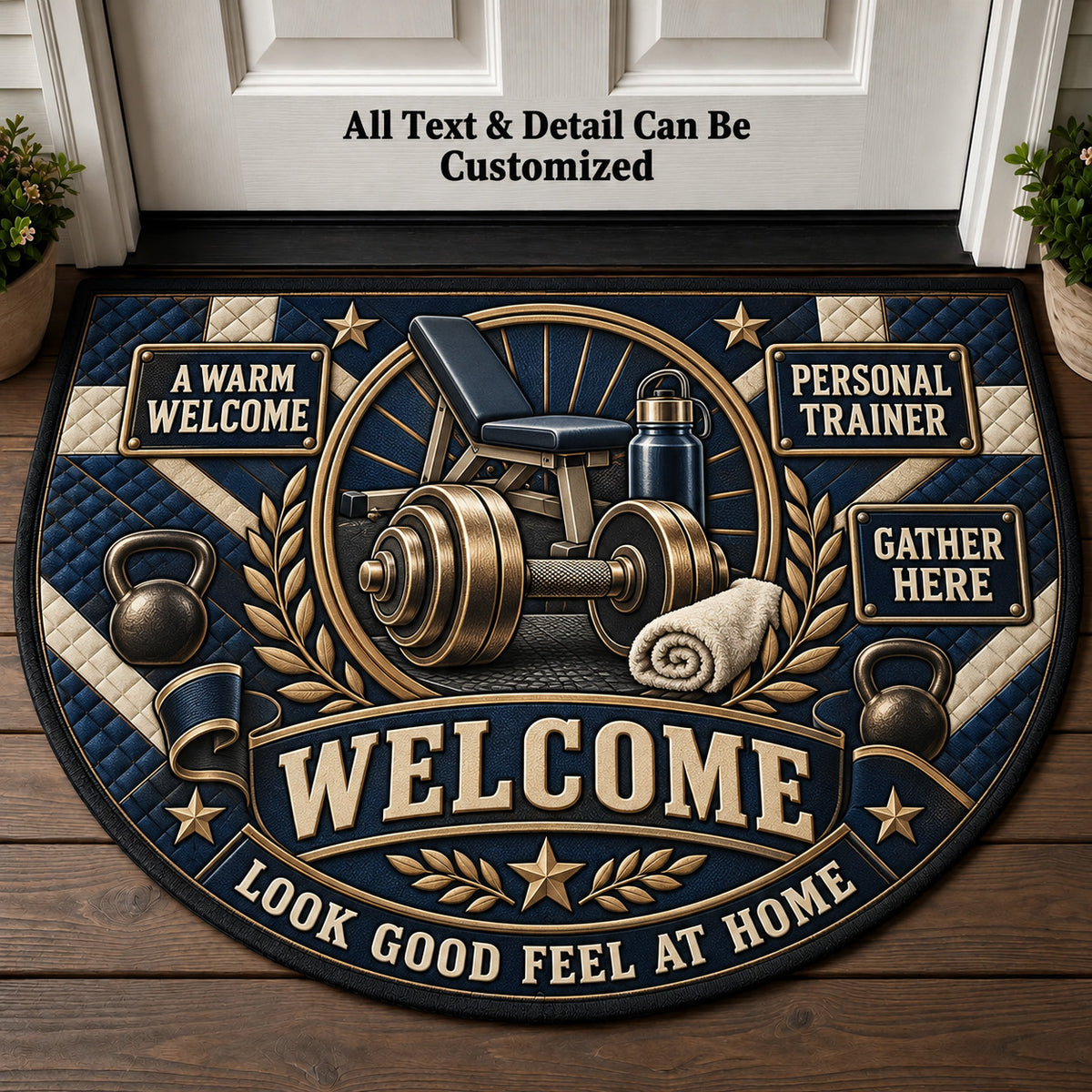 Personal Trainer Personalized Half Round Mat | 5To9Vibe