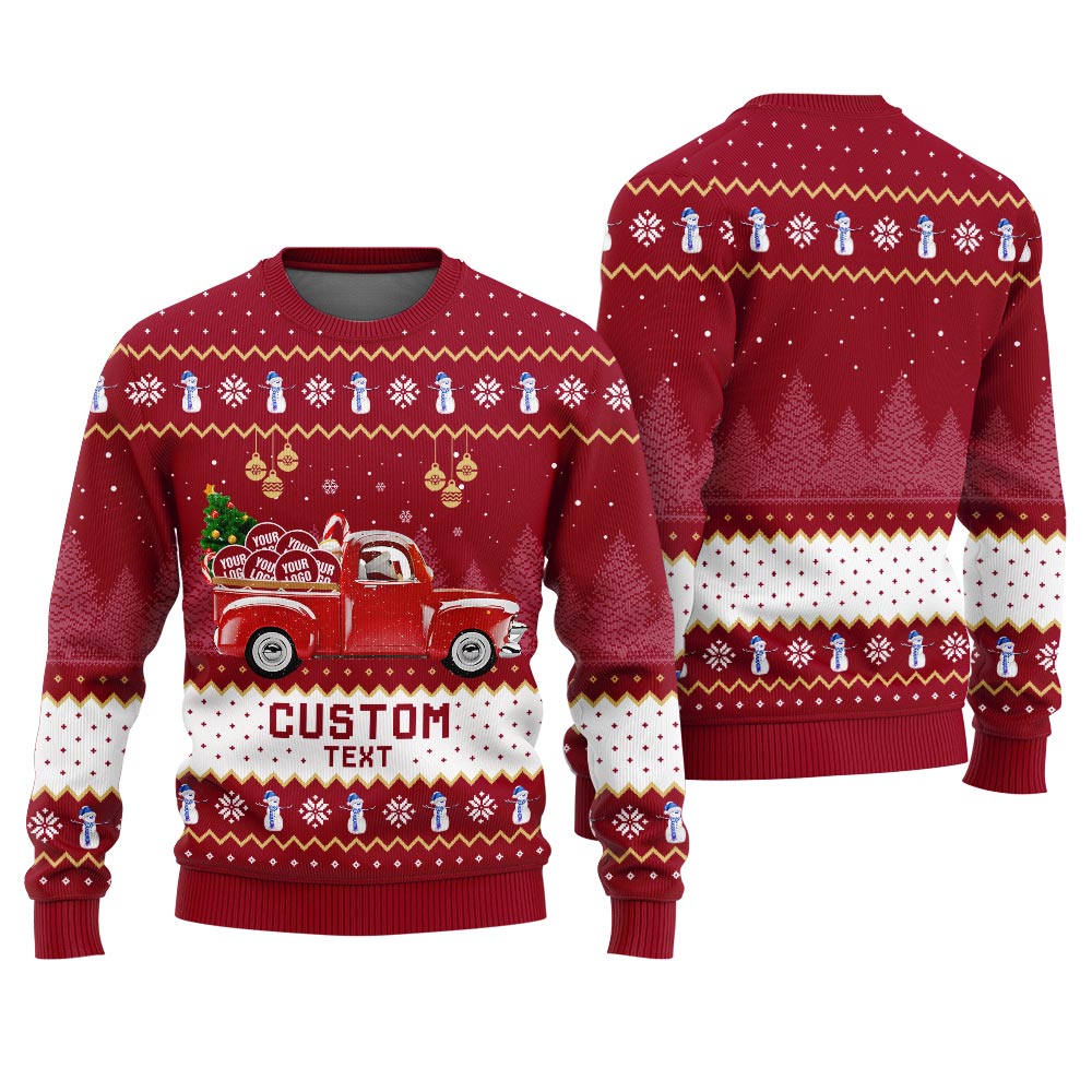 Personalised Logo Car Christmas Sweater Mens