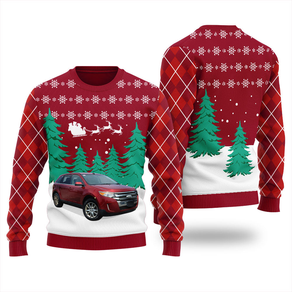 Personalize Car Photo Christmas Sweater