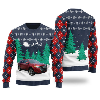 Personalize Car Photo Men's Ugly Sweater