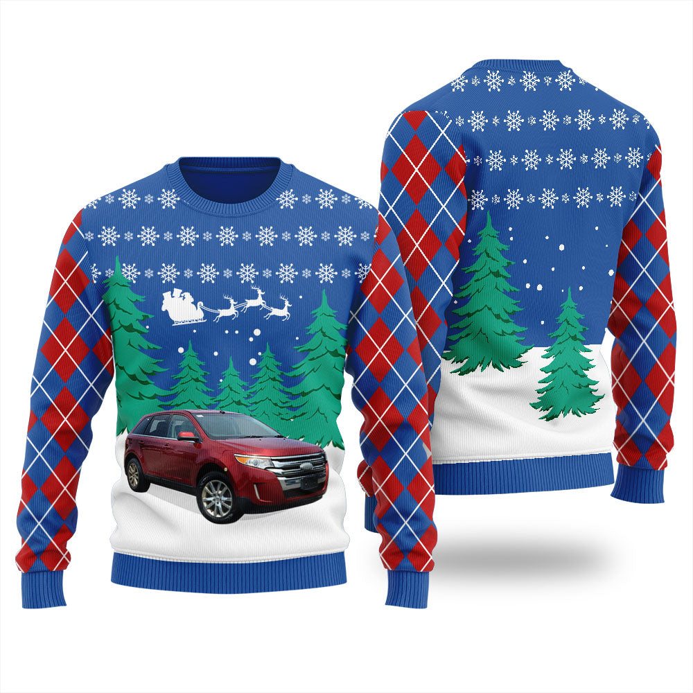 Personalize Car Photo Men's Ugly Sweater