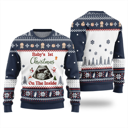 Personalized Baby 1st Christmas On The Inside Xmas Sweater