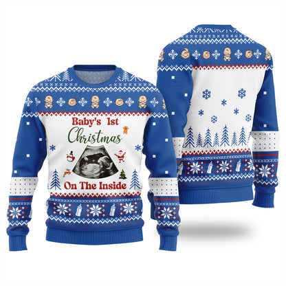 Personalized Baby 1st Christmas On The Inside Xmas Sweater