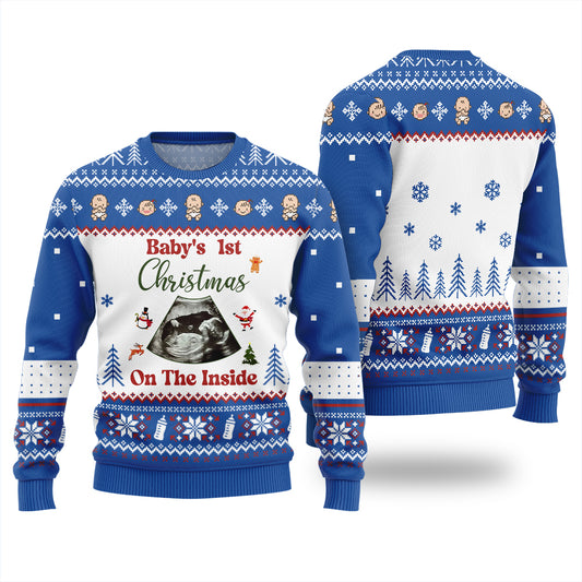 Personalized Baby 1st Christmas On The Inside Xmas Sweater
