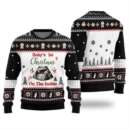 Personalized Baby 1st Christmas On The Inside Xmas Sweater