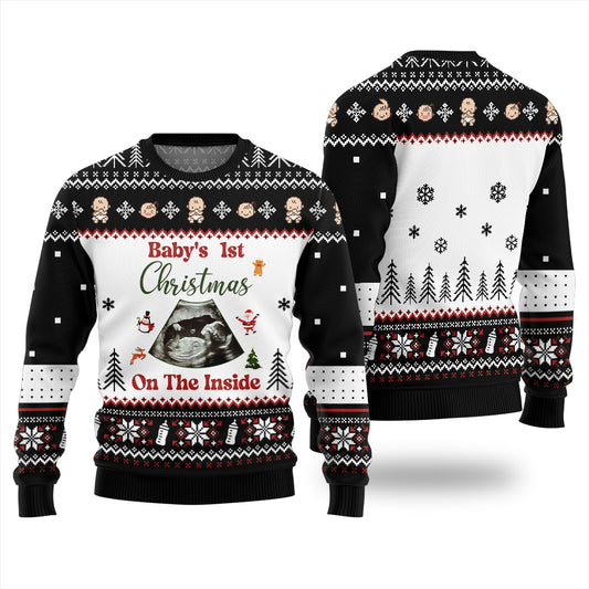 Personalized Baby 1st Christmas On The Inside Xmas Sweater