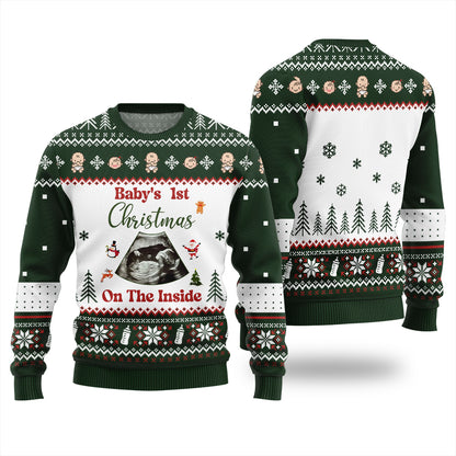 Personalized Baby 1st Christmas On The Inside Xmas Sweater
