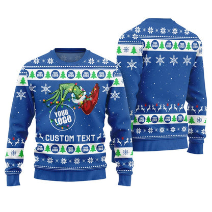 Personalized Brand Text And Logo For Business Holiday Sweater Women