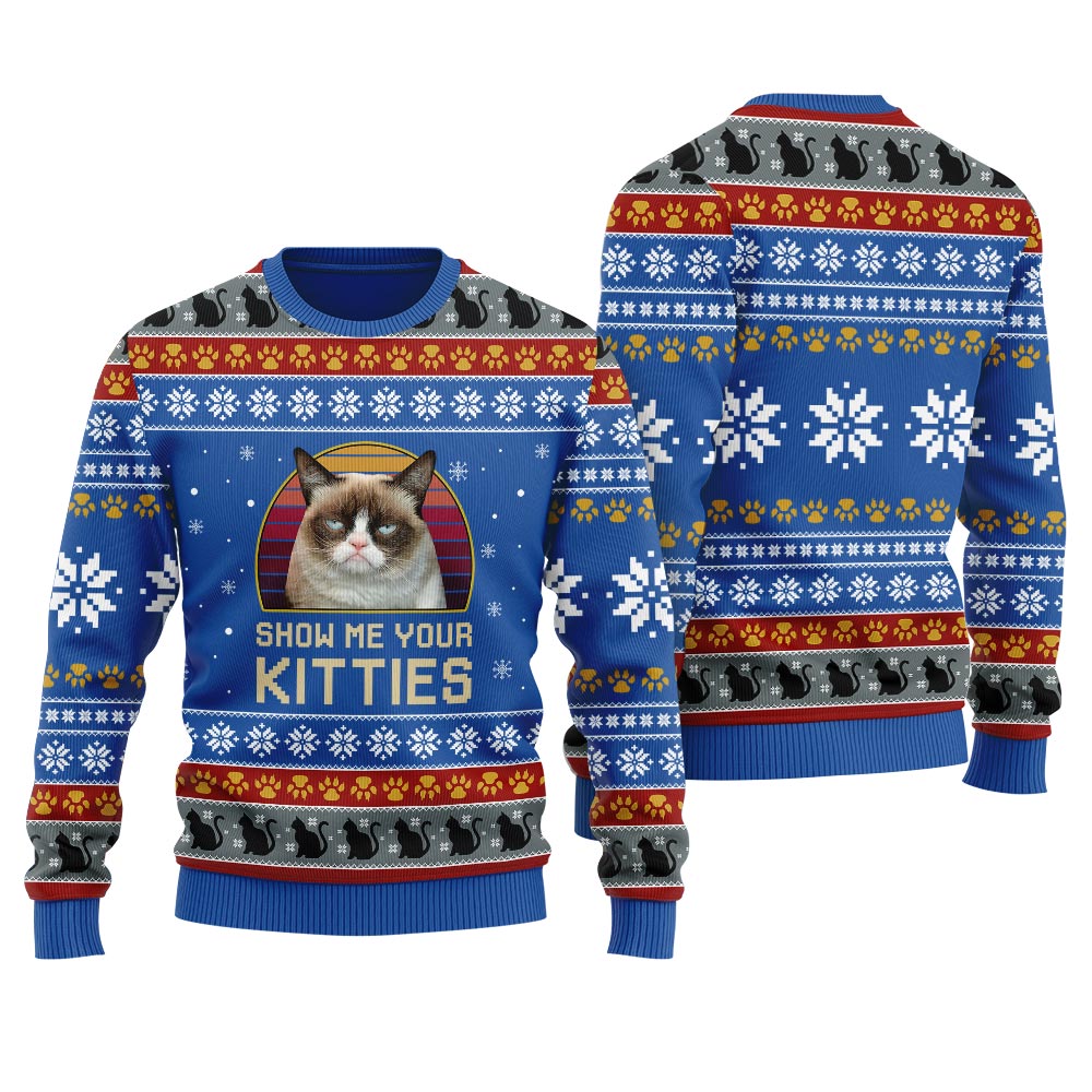 Personalized Cat Christmas Sweater For Women