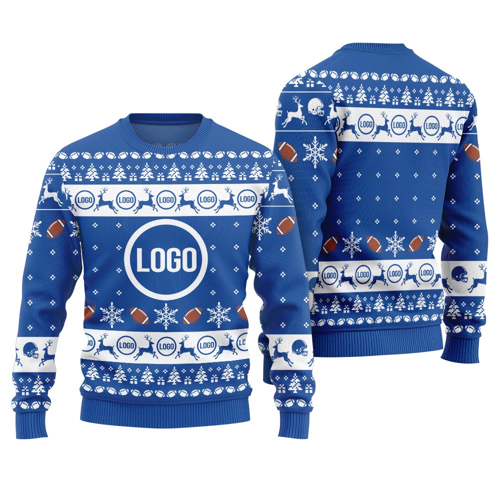 Personalized Team Logo Christmas Sweater Football For Men