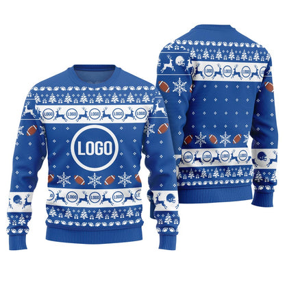 Personalized Team Logo Christmas Sweater Football For Men