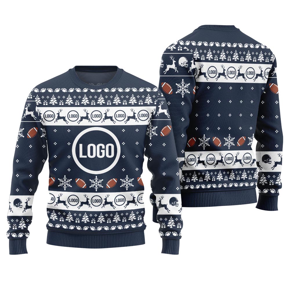 Personalized Team Logo Christmas Sweater Football For Men