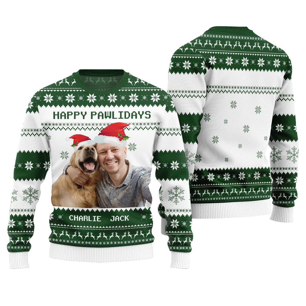 Personalized Christmas Sweater With Picture For Pet Lover