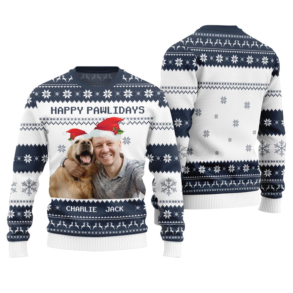 Personalized Christmas Sweater With Picture For Pet Lover