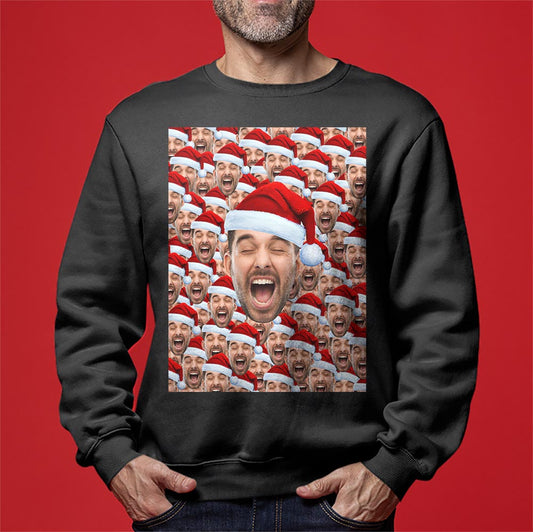 Personalized Christmas Sweatshirt With Multiple Faces For Men