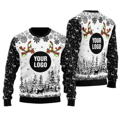 Custom Your Logo Ugly Christmas Sweater For Men
