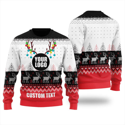 Personalized Company Logo Men's Ugly Christmas Sweater