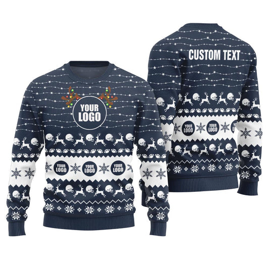 Personalized Company Logo Men Ugly Christmas Sweater