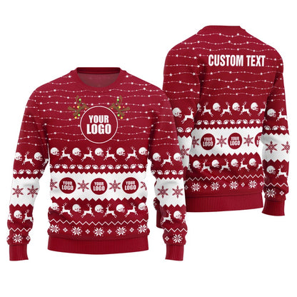 Personalized Company Logo Men Ugly Christmas Sweater