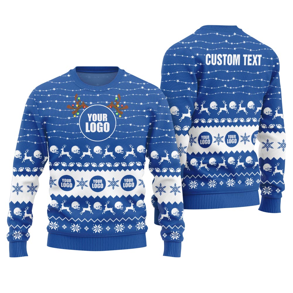 Personalized Company Logo Men Ugly Christmas Sweater